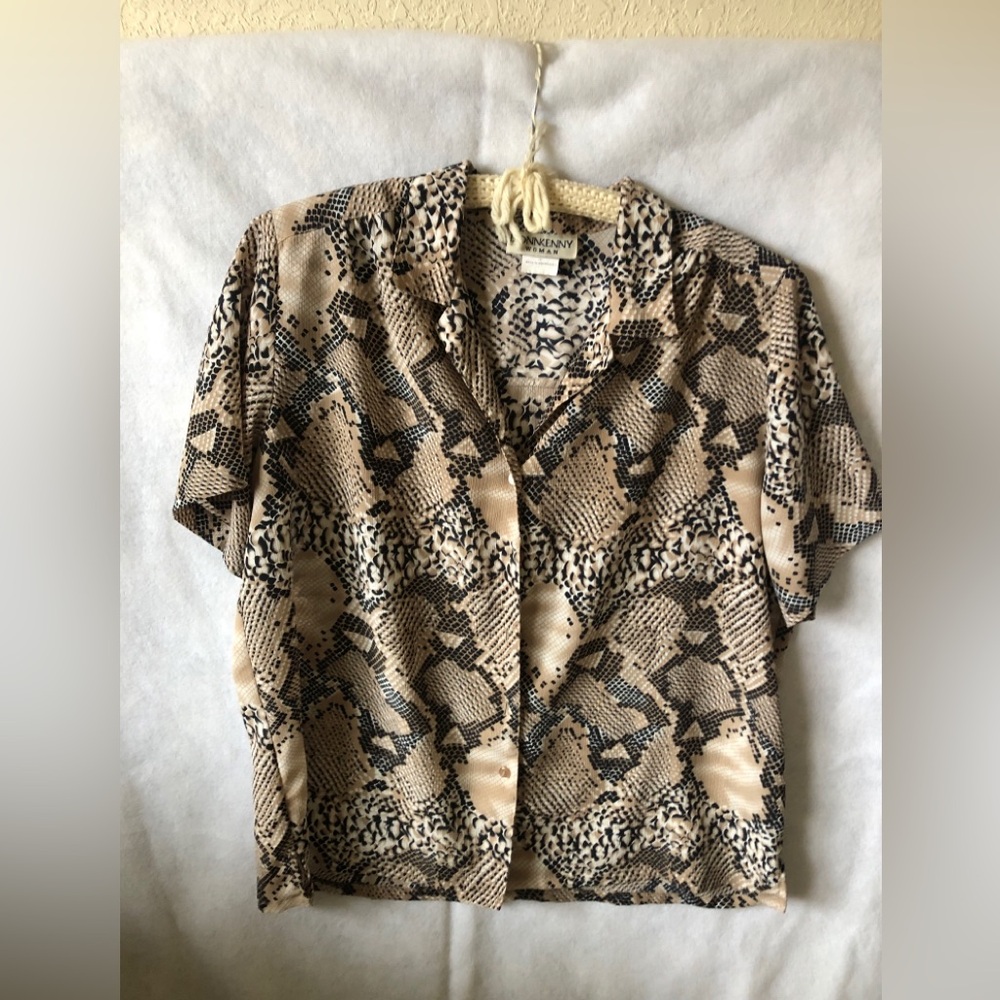 Women's Snake Print Button Down Shirt